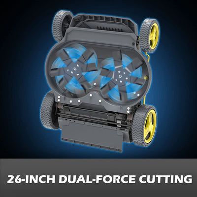 40V Lawn Mower, Lawn Mower with 5 Adjustable Heights, 4.0Ah Battery and Charger Included, 3-in-1 Walk-Behind Lawn Mowers, Bright Yellow