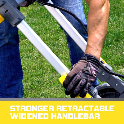 Outdoor 21Inch Lawn Mower, 80V Electric Powered Lawn Mower with 5 Adjustable Heights, 4 Wheels Engine Lawn Mower with Bag, 3-in-1 Walk-Behind Lawn Mowers, Yellow