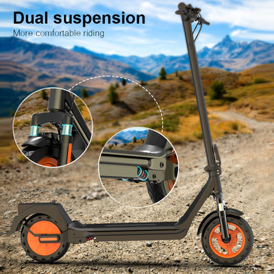 Segmart Electric Scooter 500W Motor, 19mph Speed-24.85 Miles and 10'' Honeycomb Solid Tires, Anti-Theft Lock, Wide Deck Portable & Folding E-Scooter for Adults & Teen, 265lbs, Black
