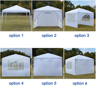 SEGMART 10 x 10 Canopy Tent with 4 Removable SideWalls for Patio Garden, Sunshade Outdoor Gazebo BBQ Shelter Pavilion, for Party Wedding Catering Gazebo Garden Beach Camping Patio, White, S10667