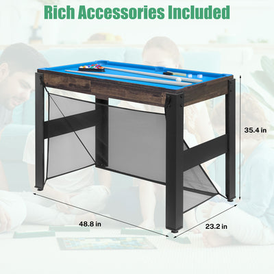 Segmart 16-in-1 Multi Combo Game Tables, Kids Compact Combination Game Tables w/Foosball, Air Hockey, Pool Table, Ping Pong, Basketball, Bow and Arrow Set for Home, Game Room, Family, Brown