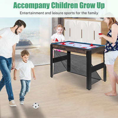 Segmart 16-in-1 Multi Combo Game Tables, Kids Compact Combination Game Tables w/Foosball, Air Hockey, Pool Table, Ping Pong, Basketball, Bow and Arrow Set for Home, Game Room, Family, Brown