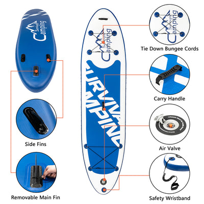 10'10" x 32" x 6" Inflatable Paddle Boards Stand Up for Outdoor in Summer, Paddle Boards Clearance, Inflatable SUP Stand Up Paddle Board, Complete KIT: Board, Fin, Pump, Paddle, Carry Bag, S10204