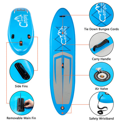 12' x 32" x 6" Inflatable Paddle Boards Stand Up for Outdoor in Summer, Paddle Boards Clearance, Inflatable SUP Stand Up Paddle Board, Complete KIT: Board, Fin, Pump, Paddle, Carry Bag, S10202