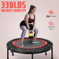Segmart 40'' Fitness Trampoline, Foldable Mini Indoor Workout Trampoline for Adults, Exercise Rebounder Trampoline, 330 lbs, Black