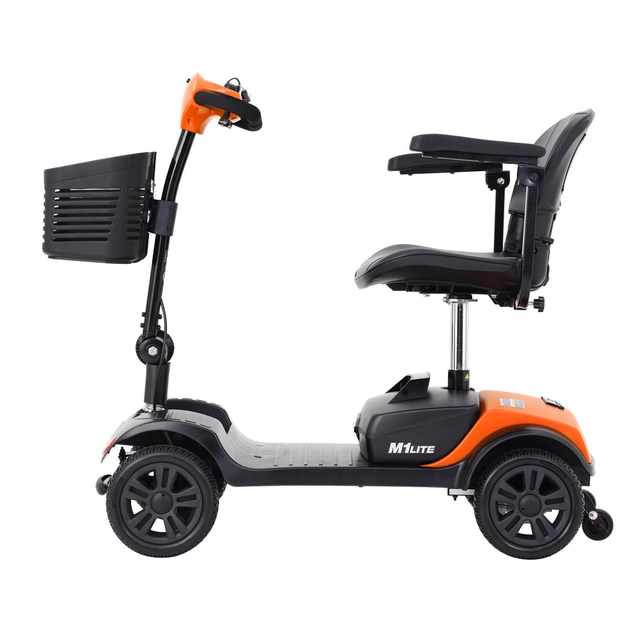 Segmart Mobility Scooter for Seniors, 20''W 4 Wheel Compact Mobile for Travel, Charger & Basket Included, Orange