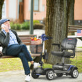 Outdoor Motorized Mobility Scooter for Senior, Heavy Duty Electric Scooters with 4 Wheel, Sliding Swivel Seat with Flip-Up Armrests, 2 in 1 Cup & Phone Holder, 300lbs, Blue, SS1939