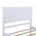 Twin Size Platform Bed, Elegant Kids Wood Bed Frame with 2 Drawers, Minimalistic Wood Platform Bed with Solid Pine Wood Headboard, Wood Slat Support Mattress Foundation, Twin, White, SS953