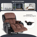 Rocking Massage Recliner Chair with Remote Control, SEGMART PU Leather Ergonomic Recliner Sofa with Padded Seat Backrest, for Home Theater Seating Living Room Lounge, S12543