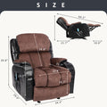SEGMART Rocking Recliner Chair with Remote Control for Adults, PU Leather Single Recliner Chair w/ Bread-Type Thick Handrail & Side Pocket, for Home, Living Room, Lounge, 330lbs, S12548