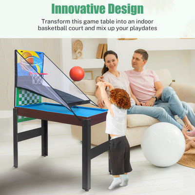 Segmart 16-in-1 Multi Combo Game Tables, Kids Compact Combination Game Tables w/Foosball, Air Hockey, Pool Table, Ping Pong, Basketball, Bow and Arrow Set for Home, Game Room, Family