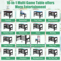 Segmart 16-in-1 Multi Combo Game Tables, Kids Compact Combination Game Tables w/Foosball, Air Hockey, Pool Table, Ping Pong, Basketball, Bow and Arrow Set for Home, Game Room, Family