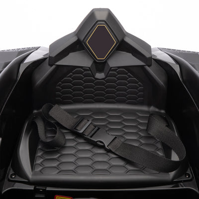 Ride On Kids Truck Car, Segmart 12 Volt Electric 4 Tries Vehicle with Remote Control, 2 Speeds, 2 LED Headlights, Brakes and Gas Pedal, AUX, Black, SS2610