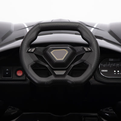 Ride On Kids Truck Car, Segmart 12 Volt Electric 4 Tries Vehicle with Remote Control, 2 Speeds, 2 LED Headlights, Brakes and Gas Pedal, AUX, Black, SS2610