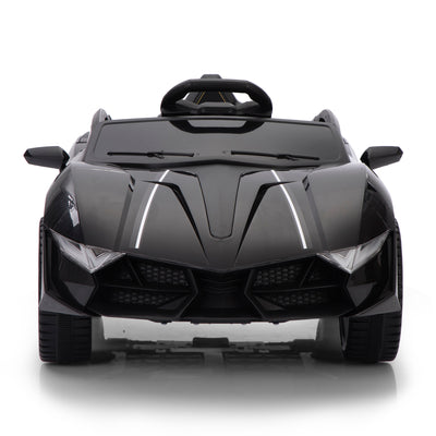 Ride On Kids Truck Car, Segmart 12 Volt Electric 4 Tries Vehicle with Remote Control, 2 Speeds, 2 LED Headlights, Brakes and Gas Pedal, AUX, Black, SS2610