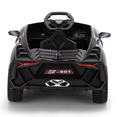 Ride On Kids Truck Car, Segmart 12 Volt Electric 4 Tries Vehicle with Remote Control, 2 Speeds, 2 LED Headlights, Brakes and Gas Pedal, AUX, Black, SS2610