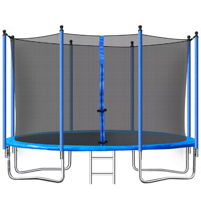 12FT Trampoline with Safety Enclosure Net for Kids and Adults, SEGMART Outdoor Trampoline with Basketball Hoop, Heavy Duty Round Trampoline with 300lbs Weight Capacity, ASTM  Approved, L3741
