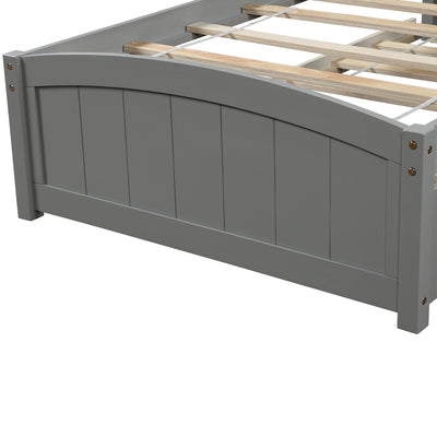 SEGMART Twin Bed Frame, Kids Wood Platform Bed Frame with 2 Drawers, Solid Wood Platform Bed with Solid Pine Wood Headboard, Wood Slat Support Mattress Foundation, White, SS917