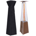 Segmart 48,000 BTU Pyramid Patio Heater, Tall Standing Outdoor Propane Heater with Wheels & Tip-Over Safety Protection, Visible Flame Glass Tube for Backyard, Garden, Commercial Use - Gray