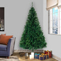 8ft Artificial Christmas Tree for Outdoor, Xmas Tree with 1138 Tips, Easy Assembly, Solid Metal Legs, PVC Artificial Christmas Perfect for Indoor and Outdoor Holiday Decoration, Green, S7410