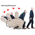 Recliner Chair with Remote Control, Single Lounger Chair Padded Seat Fabric, Modern Sofa Recliner Lounger, Power Lift Recliner Chair Recliner Seat Club Chair for Living Room, 330lbs, Beige, S12575