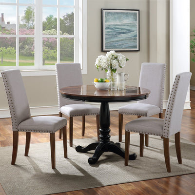 Parsons Tufted Dining Chairs, SEGMART 17.72" x 24.41" x 39.17" Set of 2 Upholstered High Back Padded Dining Chairs, Elegantly Curved Home Decor w/Detailed Nail Head Trimming, 330 Lbs, Grey, S14064