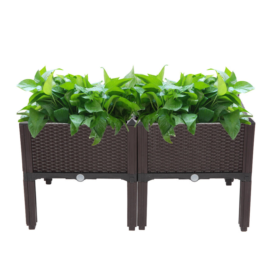 plastic planter boxes with legs Segmart 2PCS Raised Garden Bed, Outdoor Free Splicing Injection Plasti – SEGMART