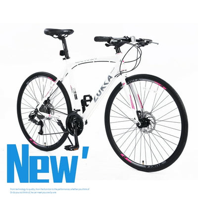 Men's 27 Speed 700C Road Bike, Segmart Outdoor Racing Urban Bicycles with Thick Pad Saddle, City Hybrid Bicycles for Women and Adults, SS2073