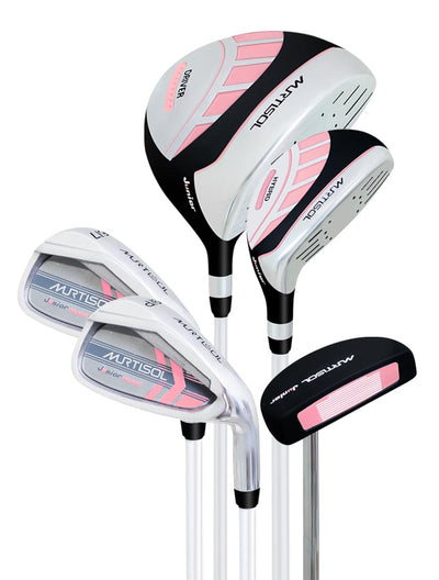 Segmart Golf Junior Golf Clubs Set, Kids Right-Hand Golf Club Sets for 9-12, Outdoor Complete Golf Club Sets with Stand & Bag, Pink