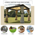 Gazebo 10'x10', SEGMART Outdoor Gazebo with Netting and Curtains, Outdoor Canopy Sun Shelter Gazebo Tent Screen House, Gazebo With Ventilated Double Roof for Outside Yard Deck Patio, LLL4608