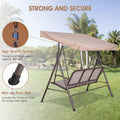 Outdoor Daybed with Canopy, 3 Seat Patio Outdoor Hanging for 3 Person, Large Hanging Lounge Chair with Adjustable Removable Canopy Cover, Sturdy Steel Frame Flatbed Swing with Back Cushion, S8654
