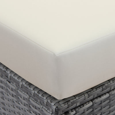 7 Piece Patio Furniture Set with 6 Rattan Wicker Chairs, Coffee Table and 2 Pillows, Outdoor Conversation Set with Beige Cushions for Backyard, Porch, Garden, Poolside, LLL4246