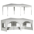 10'x20' Pop Up Outdoor Canopy with Adjustable Leg Heights, SEGMART Foldable Gazebo Tent with Carry Bag, Portable Event Instant Tent Gazebo with Removable Sidewalls for Parties Wedding Camping, Beige