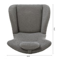 Nursery Rocking Chair, Modern Teddy Fabric Glider Chair for Mom and Baby, Accent Upholstered Rocker Glider Chair with High Backrest for Nursery Bedroom Living Room, Gray