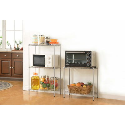5 Tier Silver Epoxy Steel Wire Shelving Unit and Storage Racks, Metal Shelves for Garage Metal Storage Shelving, Kitchen Rack 21.25" x 11.42" x 59.06", Silver, S10126