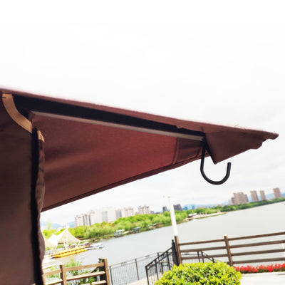 13'x10' Patio Gazebo with Mosquito Nettings, SEGMART Outdoor Shelter Tent with Metal Steel Frame, Heavy Duty Canopy Gazebo with Double Vented Roofs for Backyard, Patio, Garden, Lawn, Deck, Brown