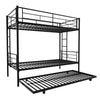 Bunk Beds Twin-Over-Twin, Kids Twin Over Twin Loft Bed with Stairs and Guard Rail, Sturdy Metal Convertible Bunk Bed Frame with Twin Size Trundle, Easy Assembly, No Spring Box Needed, Black, SS1377