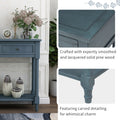 Entryway Table with Drawers, SEGMART Console Table with Storage, Solid Wood Vintage Sofa Table with Bottom Shelf, Modern Entry Table Hallway Table for Living Room Entryway Hallway Foyer, Navy