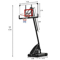 54 Inch Adjustable Basketball Hoop Outdoor, Quickly Height Adjusted 4.9-10ft Kids Basketball Hoop with Shatterproof Backboard - for Kids Youth Adults Play in Backyard/Courts/Indoor