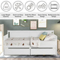 Segmart Twin Daybed Bed for Kid's Room, Farmhouse Style Solid Wood Twin Captain's Bed with 2 Storage Drawers, 200lbs, White