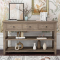 Entryway Console Table with 3 Drawers, Buffet Sideboard, Sofa Table Narrow Long with Storage Shelves for Living Room, Couch, Hallway, Foyer, Kitchen Counter, Blue