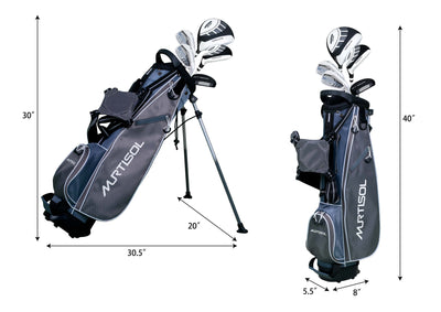 Segmart Golf Junior Golf Clubs Set, Kids Right-Hand Golf Club Sets for 9-12, Outdoor Complete Golf Club Sets with Stand & Bag, Grey