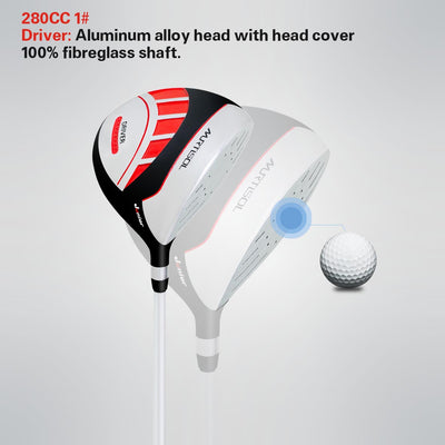 Segmart Golf Junior Golf Clubs Set, Kids Right-Hand Golf Club Sets for 9-12, Outdoor Complete Golf Club Sets with Stand & Bag, Red