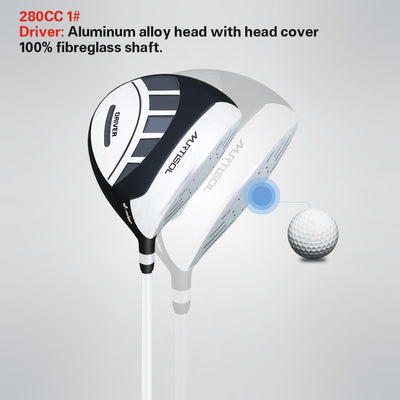 Segmart Golf Junior Golf Clubs Set, Kids Right-Hand Golf Club Sets for 9-12, Outdoor Complete Golf Club Sets with Stand & Bag, Grey