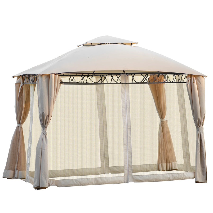 Commercial Outdoor Canopy Tent, SEGMART Gazebo Canopy with 4 Zippered Mesh Sidewalls for Home, Water and UV-Resistant Garden Party Canopy Tent with Double Layer Top, Activities Center Tent, S9656