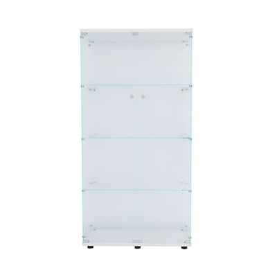 SEGMART Wine Cabinet, 4-Shelf Glass Curio Cabinet, Floor Standing Display Cabinet with Glass and Wood Frame, Office Buffet and Hutch for Display Photos, Books, Action Figures, Wine,SS2817