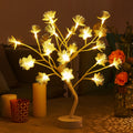 LED Lighted Fiber Optic Flower Tree Decor, SEGMART 24 LED DIY Artificial Fiber Optic Flower Lighted Branches, Battery-Powered/Plug-in Night Light Lamp for Wedding Party Home, Warm White, SS942
