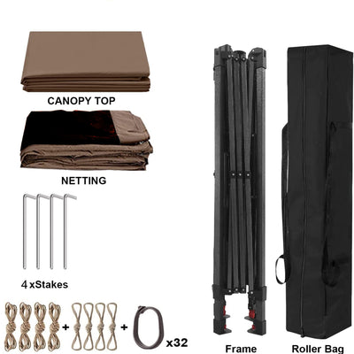 Segmart Outdoor Patio Gazebo 11'x 11', Pop Up Party Tent With Removable Zipper Netting, Shelter with Double Roofs, Mosquito Nettings and Privacy Screens for Backyard, Garden, Lawn, Coffee