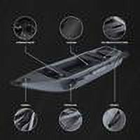 2 Person kayak, SEGMART Thick Fishing PVC Boat for Kids and Adults, Inflatable Kayak with Pump, Aluminum Alloy Seat, Paddle, Inflatable Mat, Repair Kit, Fin, Strap, 440lb Weight Capacity, Grey