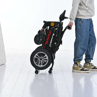 Segmart Foldable Electric Wheelchairs for Adults & Disabled, 300LBS Durable Lightweight Portable Power Carry Wheelchair Travel up to 15 Miles, Black